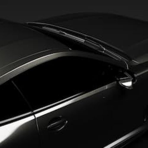 Detail shot of modern black premium car