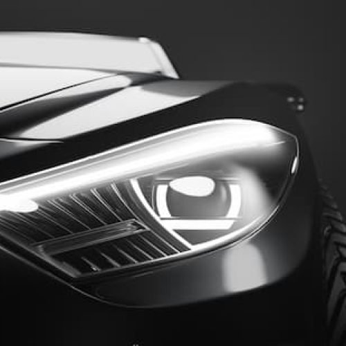 New luxury car on black
